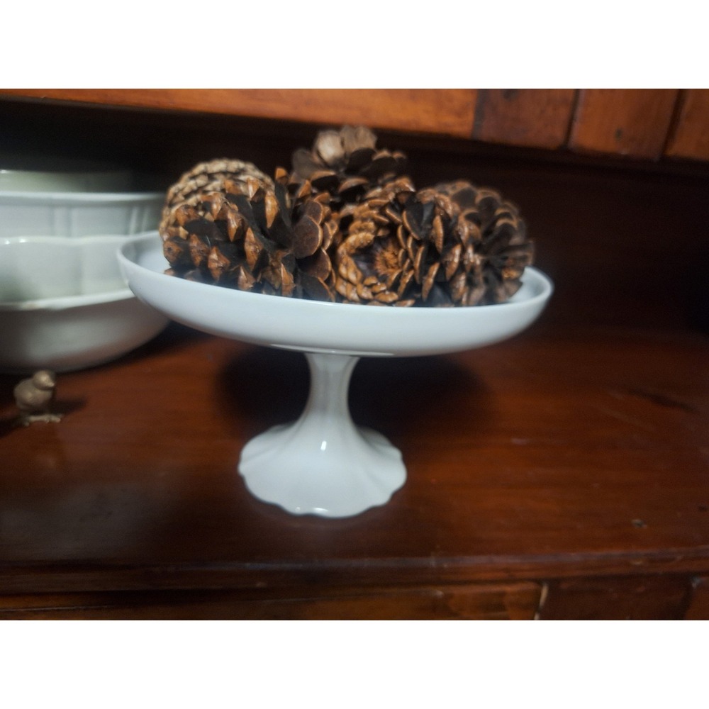 Antique French porcelain / Ironstone pedestal cake plate / compote